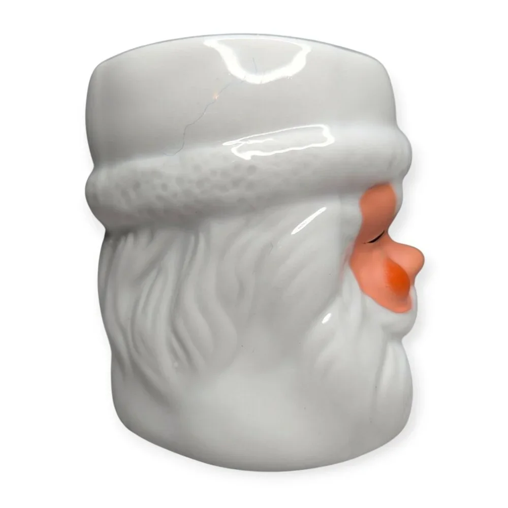 Christmas Ceramic Santa Head Cup/Candle Votive Holder/Ornament 4